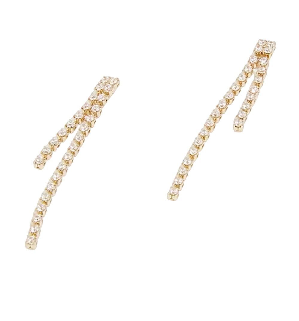NWT J. Crew Gold Tiny Crystal Waterfall Earrings